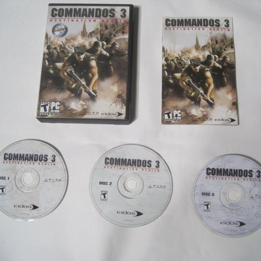 Commandos 3: Destination Berlin (PC, 2003) (Game, Manual & Case) CD-ROM EIDOS